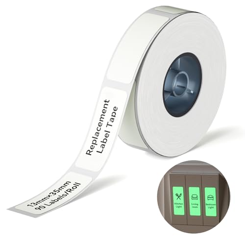 NIIMBOT Thermal Transfer Labels 0.52''x1.38'', Only for B18/N1 Label Maker - color: 0.51''×1.38''-luminous