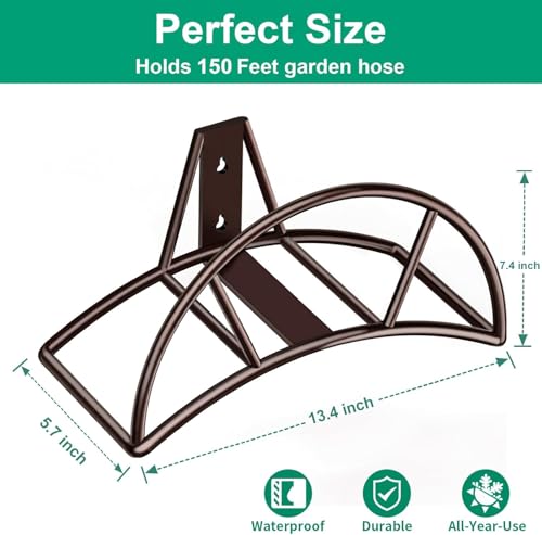 TomCare Garden Hose Holder Wall Mount, 150FT Capacity Water Hose Hanger - color: Bronze, size: Standard