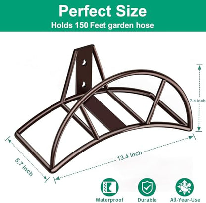 TomCare Garden Hose Holder Wall Mount, 150FT Capacity Water Hose Hanger - color: Bronze, size: Standard