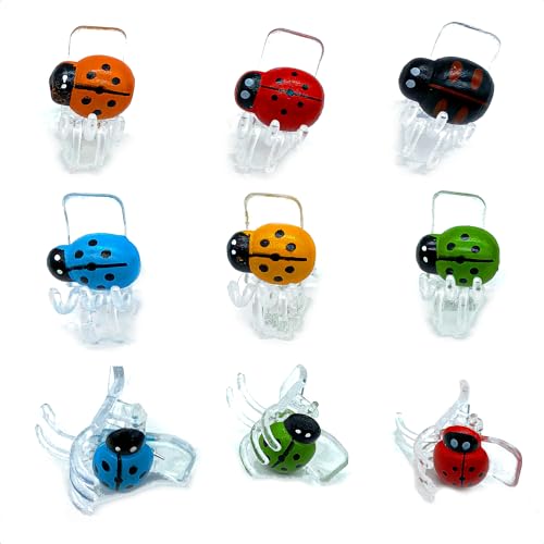 30 Pcs Colorful Ladybug Orchid Clips, Garden Plant Vine Support Clips Flower Clips