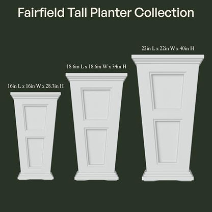 Mayne Fairfield 28in Self-Watering Tall Square Planter, Black - color: Black