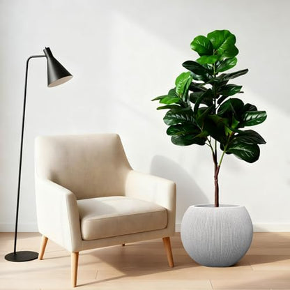 11.8" H x 14.5" Dia Large Round Plastic Planter Pot with Drainage & Plug - color: Mediterranean Beige