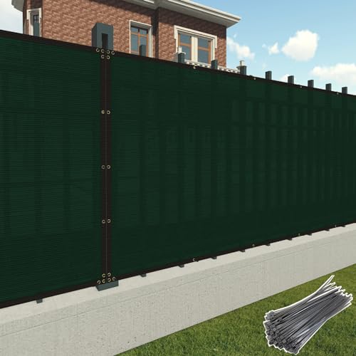 Patio Paradise 4' x 1' Green Privacy Fence Screen Heavy Duty Fence Cover with Grommets, Mesh Shade Fencing Chain Link Temporary Fence Panels for Outdoor Balcony Deck Patio Backyard - color: Green, size: 4' x 1'