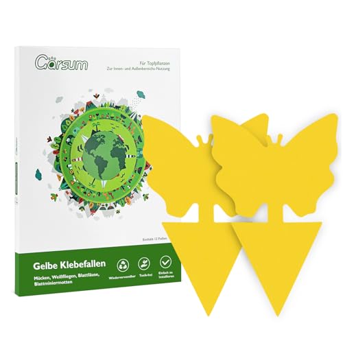Garsum Fruit Fly Trap Yellow Sticky Traps,18 pcs Fungus Gnat Killer for Indoor and Outdoor Plant Insect Catcher for White Flies,Mosquitos,Fungus Gnats,Flying Insects, - color: 18 PCS-Butterfly