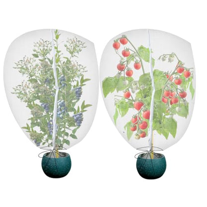 Gardtree 2PCS 3 × 3.9 FT Bird Insect Barrier Fruit Tree Netting, Double Zipper & Drawstring, Garden Bird Netting for Blueberries, Tomatoes, Peppers, Shrubs – Reusable Mesh Barrier - size: 3 x 3.9 FT/2PCS