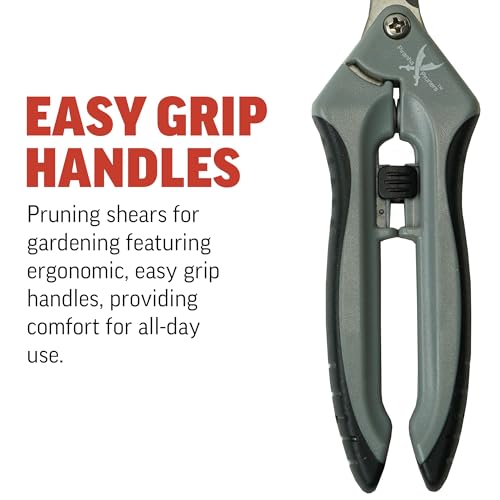 Piranha Pruner Trimming Scissors Garden Shears, Plant Trimmers, Gardening Hand Tools, Straight Stainless Steel Blade
