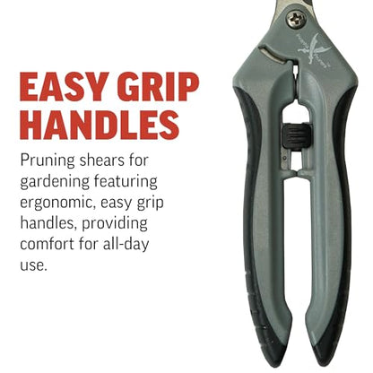 Piranha Pruner Trimming Scissors Garden Shears, Plant Trimmers, Gardening Hand Tools, Straight Stainless Steel Blade