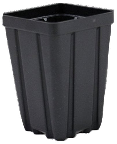 Square Greenhouse Pots 3.5 inch x 5 inch- Black - Plastic - Deep - Qty 25 by Growers Solution