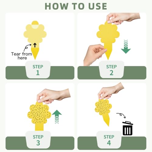 Sticky Yellow Fungus Gnat Traps, Easier to Use, No Touching Glue Or Bugs, Targets Species for Gnat, Fruit Fly & Pests, Three Thoughtful Designed, High Capture Rate, Kid & Pet Safe, 99 Traps - size: 99