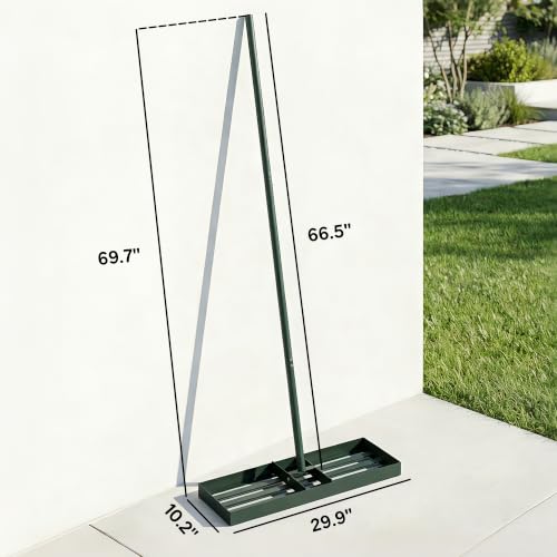 Outsunny Lawn Leveling Rake, 30" x 10" Heavy Duty with 66.5" Handle - size: 30" x 10"