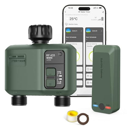 WiFi Water Timer 2 Zone for Garden Hose - size: 2 Outlet