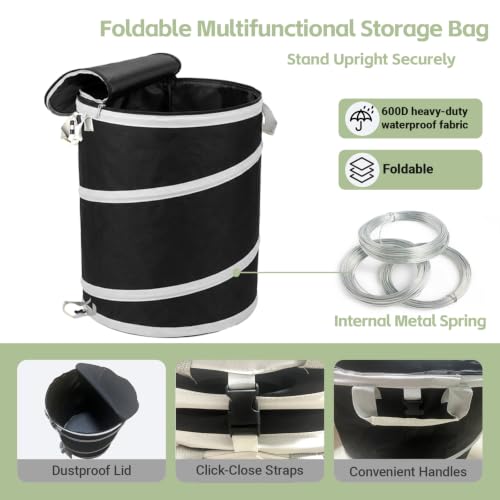 42 Gallon Collapsible Yard Waste Bags 2 Pack with Hard Bottom