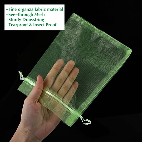 Fruit Protection Bags, Kikhope 20 Pcs 20x14 inch Fruit Netting Bags, Garden Fruit Cover Mesh Bag with Drawstring, Netting Barrier Bags for Plant Fruit Flower and Vegetables - size: 20x14 in (20 pcs)
