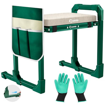 Saker Garden Kneeler and Seat Foldable Gardening Stool with Extendable Legs - size: Basic version