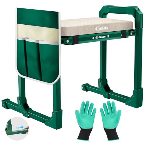 Saker Garden Kneeler and Seat Foldable Gardening Stool with Extendable Legs - size: Basic version