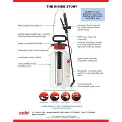 SOLO 430-1G 1-Gallon Handheld Sprayer with Viton® Seals in Key Locations