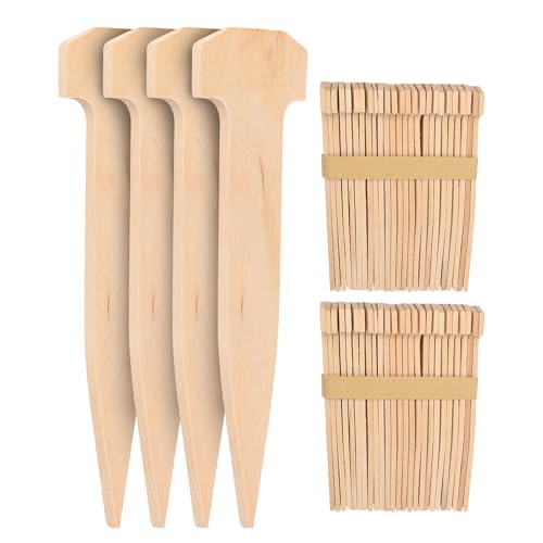 5 Inch Wooden Garden Stakes, Holding Stakes, Sod Staples for Weed Fabric, Garden Support Pegs & Fabric Pins, Netting,Turf, Landscaping and Gardening