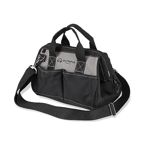 Olympia Tools Bag 12 Inch, Heavy Duty Tools Bag with 4 Large Pockets, Adjustable Shouder Straps and 600D Reinforced Material - size: 12 inch, style: Standard