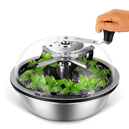 13 inch Leaf Bowl Trimmer, Bowl Trimmer with Switchable Stainless Steel Blades & Clear Visibility Dome, Hand Twist Spin Cutting Bud Trimmer for Buds, Flowers, Hydroponics Plants - size: 13"