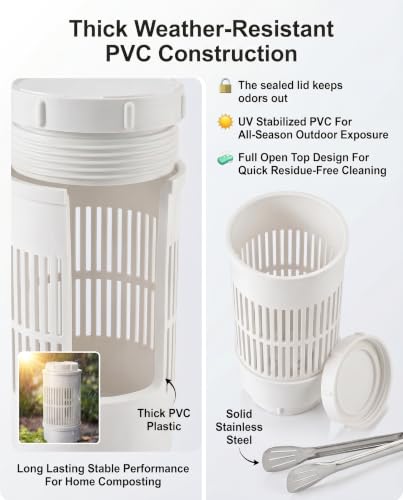2 Pack Underground Earthworm Composting Bins, with Base and Lid，11.2 inch
