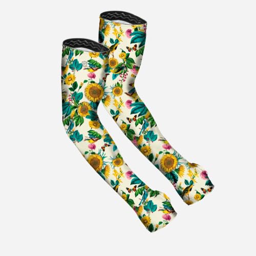 FARMER'S DEFENSE Gardening Arm Sleeves|UV Cooling Protective Sleeve Women & Men|Anti-Scratch Cover Sun UPF Outdoor Protection - Garden Flowers- L/XL - color: Garden Flowers, size: Large/Extra Large