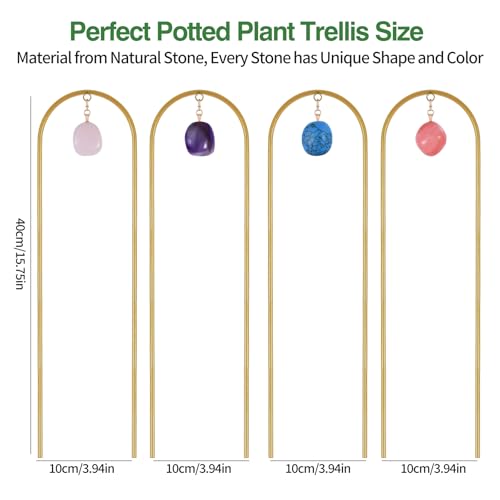Wellsign Garden Small Plant Trellis for Climbing Plants Indoor Outdoor - color: Gold