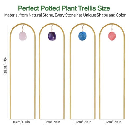 Wellsign Garden Small Plant Trellis for Climbing Plants Indoor Outdoor - color: Gold