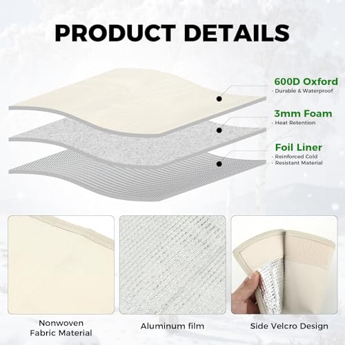 2 Pack Tree Covers for Winter - Tree Winter Protection with 600D Waterproof Oxford Fabric,Adjustable for 9.8"-15.5" Trunk Circumference, Protects from Snow, Deer & Birds (2 Pack)