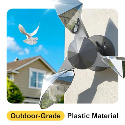 OFFO 2 Pack Bird Reflector, Reflective Pinwheel Wind Spinner, 5.1 Inch