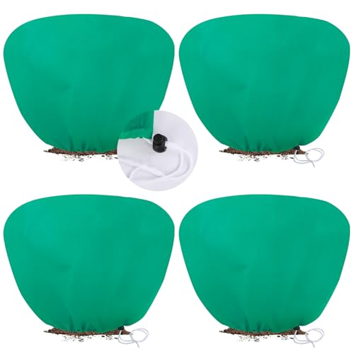 4 Pack Shrub Plant Covers Freeze Protection for Winter, 39.4"X39.4", Green - size: 4PCS-39.4" X 39.4"