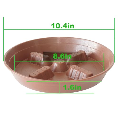 4 Pack Plant Saucer 10 inch, 8 12 14 17 inch, Plant Stand Plastic Plant Saucers for Indoors Outdoor, Heavy Duty Flower Plant Risers for Inside Pots, Pot Saucers for Plants, Grow Bags Saucers - color: Brown, size: 10"-4 Pack
