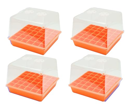 Bootstrap Farmer Countertop Seed Starter Kit in Orange, Reusable 1010 Tray Bundle with Inserts and Humidity Dome - color: Orange