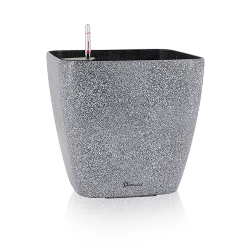 Dexceder 15x14 Self Watering Planter with Wheels (Stone Matte) - color: Stone, size: 15x14