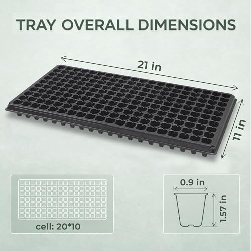 Gardzen 10 Pack 200 Cell Seed Starter Trays - size: 200-Cell