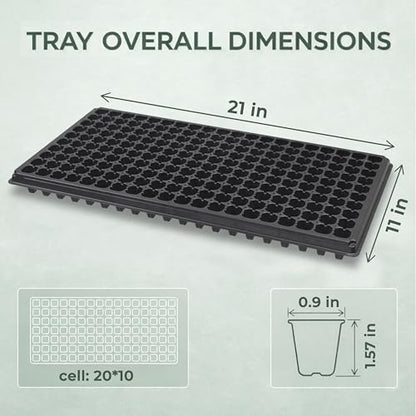 Gardzen 10 Pack 200 Cell Seed Starter Trays - size: 200-Cell