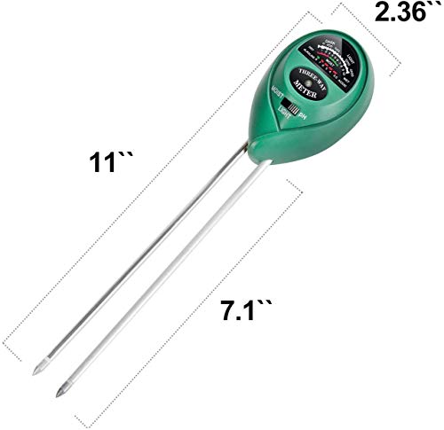 iPower 3-in-1 Soil Moisture/pH/Light Meter, Soil Test kit for Indoor & Outdoor Use, Suitable for House Plants, Garden, Lawn, Farm, 3 Pack - size: Round, style: 3 Pack