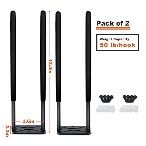 Wallmaster Wall Mount Garage Hooks, Heavy Duty Long Utility Storage Hooks - size: 2 Pack