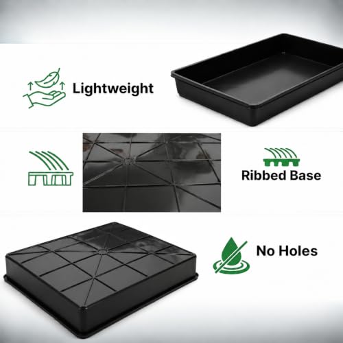 5 Pack Plastic Seed Starter Tray with 60pcs 3.5 inch Nursery Pots - size: Thick Trays+Square Pots-5P