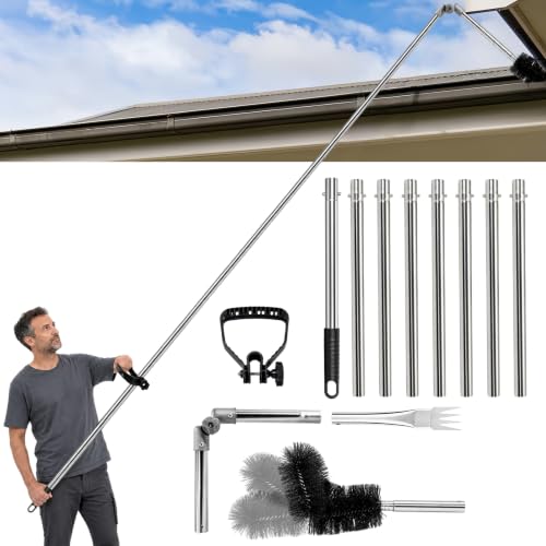 12FT Gutter Cleaning Tools from the Ground - No Ladder Needed