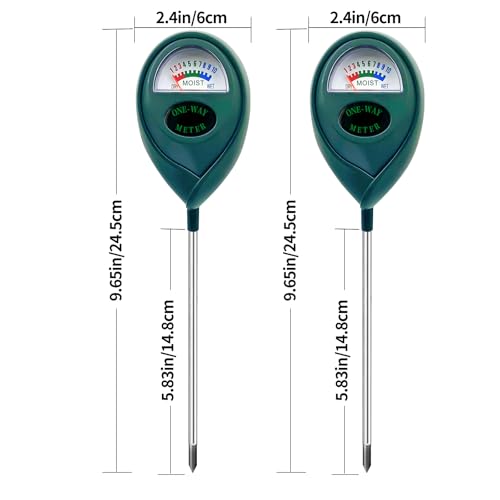 2 Pcs Green Soil Moisture Meter, Plant Water Meter, Moisture Meter for Plants, Soil MoistureTester, Soil Water Gauge for Plants, Plant Moisture Monitor No Battery Needed (Green+Green) - color: GREEN+GREEN