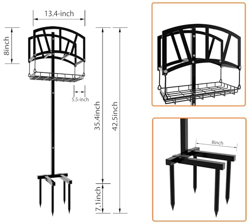 Fire Beauty Freestanding Steel Garden Hose Holder for Yard Lawn Outdoor - style: Noble design