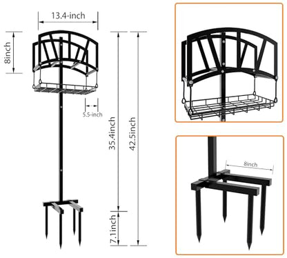 Fire Beauty Freestanding Steel Garden Hose Holder for Yard Lawn Outdoor - style: Noble design