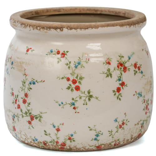 Dosayes Flower Pot,Vintage Ceramic Pot for Plant with Drainage Holes - color: Tiny Red