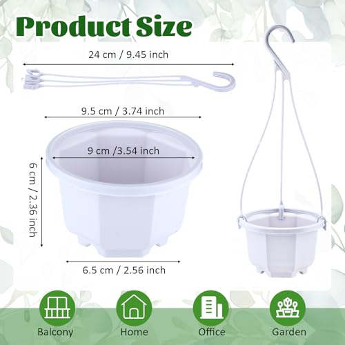 Roshtia 24 Pcs Hanging Planter Pot with Hook, Ceramic White, 3.7 Inch - color: Ceramic White, size: 3.7 Inch