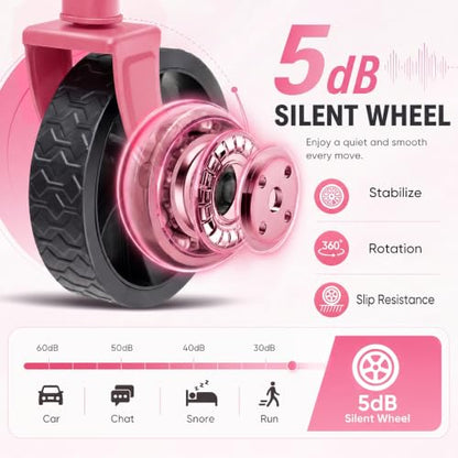 Sekey Collapsible Wagon with Tailgate, 300 lb Capacity, 38 in Cargo Length - color: Pink