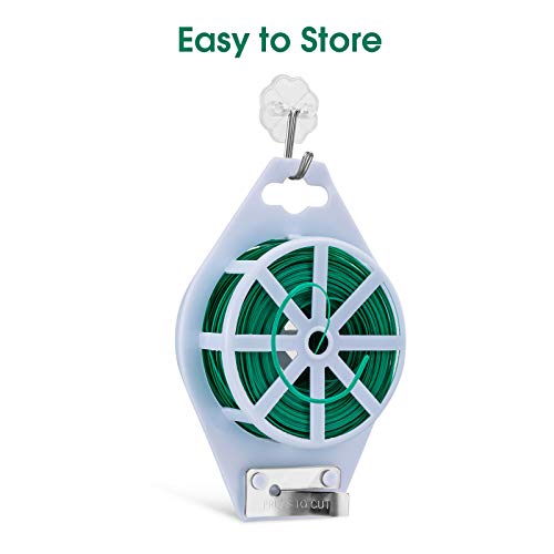 328 Feet (100m) Garden Plant Twist Tie with Cutter Reusable for Plants Growth and Care, Tie Wire Reel for Home and Office Cable Organization, Multifunctional Twist Ties (Green) Rool for Cord & Bag