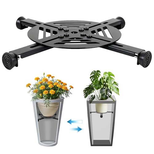 Adjustable Heavy Duty Metal Plant Risers , Fit Round Square Tapered Pots - size: Adjustable Size Range:14-18"- 1Pack