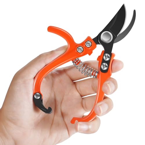 6.3" Garden Scissors for Plant, Bypass Blade Pruner, Pruning Shears for Cutting Flowers Stems, Trimming Plants, Bonsai and Fruits Picking - style: Curved Blade(Bypass)
