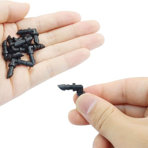 Murtenze 100 Pack Barbed Elbow Fittings, 1/4 Inch Drip Irrigation Fittings Barbed Connectors, Universal Irrigation Elbow for Garden Lawn Irrigation System - size: Elbow-100P