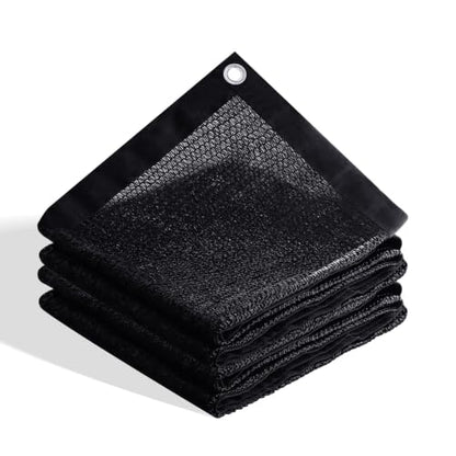 VICLLAX 70% Shade Cloth, 6x6FT Durable Black Mesh Trap with Every 3 FT Grommet, Sun Shade Fabric Netting for for Plants Cover, Greenhouse, Chicken Coop, Barn Kennel, Garden Patio - size: 70%-06 x 06 FT